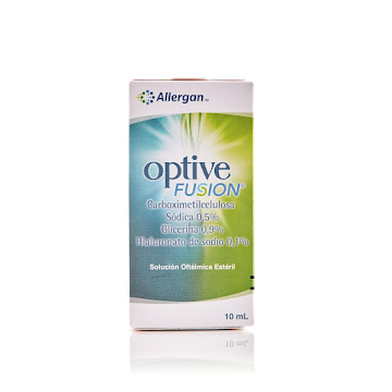 Optive Fusion Carboximetilcelulosa + Glicerina 0.9% Lágrimas Artificiales Abbvie Frasco x 10 ml  