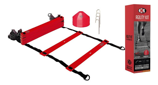 Kit de Agilidad K6 K6 Caja x 1 DESCRIPCIÓN DEL PRODUCTO:- Aumenta la aceleración y rapidez. Mejora agilidad,velocidad de pies, resistencia, tiempo de respuesta, reacción equilibrio y estabilidad.- Sistema de ajuste: 12 peldaños aju