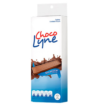 Chocolatina Choco Lyne Con Leche Sin Azúcar Paquete 144 gr x 6 und  