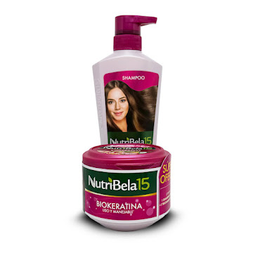 Shampoo Nutribela   Biokeratina x 400 ml + Tratamiento Nutribela Biokeratina x 300 ml  