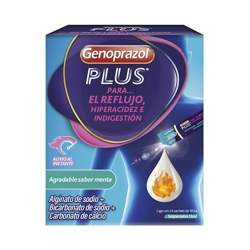 Genoprazol Plus Sabor   Menta Genomma Caja x 24 Sachets