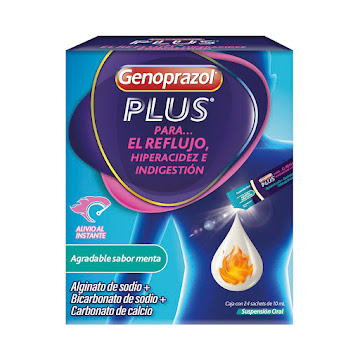 Genoprazol Plus Sabor   Menta Genomma Caja x 24 Sachets  