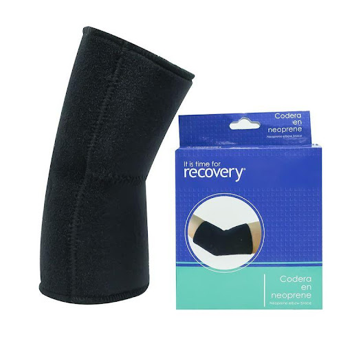 Brace Codo Neopreno Recovery Medium Recovery Individual x 1 Brace de codo en neoprene Recovery en talla medium, para lesiones y esquinces leves de codo