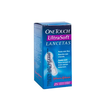 Lancetas One Touch Ultrasoft Punta Fina Más Cómoda x 25 und  