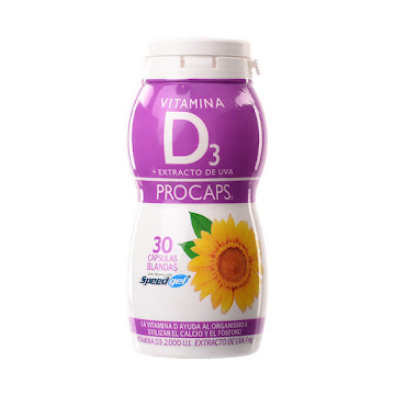 **Vitamina D3 2.000 UI + Extracto de Uva 1Mg Procaps Frasco x 30Cap  