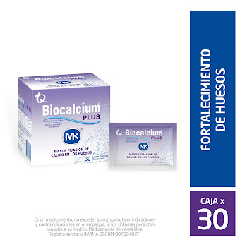Biocalcium Plus Calcio + Vitamina D3 + Minerales 600 mg MK Caja x 30 Sobres  