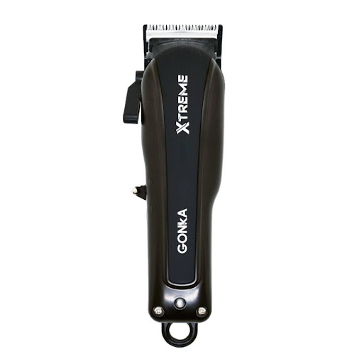 Maquina Profesional de Corte Inalambrica GK- Xtreme Gonka Caja x 1 Máquina profesional inalámbrica con motor de 8.000 RPM, batería de litio de 4 horas, pantalla LED, cuchilla híbrida en DLC y regulador de altura integrado. Ideal para barberos exigentes.