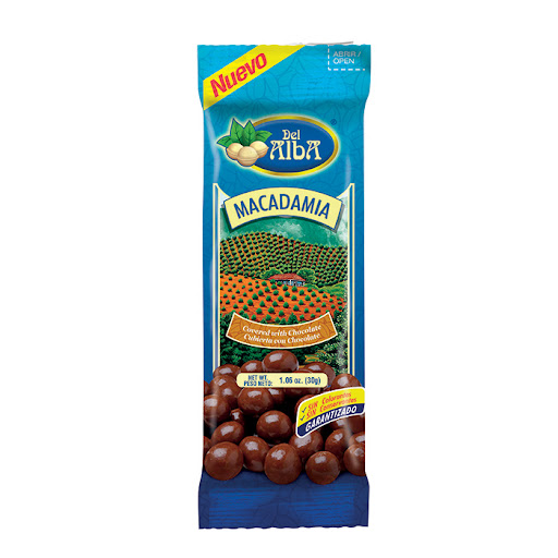 Pasabocas del Alba   Macadamia Cubierto con Chocolate Paquete x 30 gr