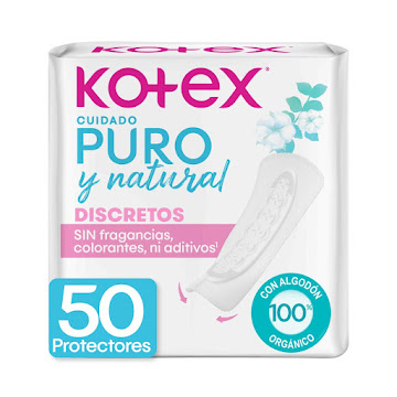 Protectores Diarios Kotex Puro y Natural x 50 und  