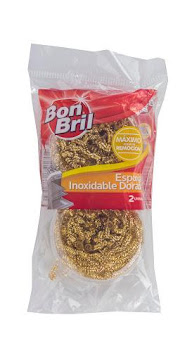 //ESPONJA BON BRIL DORADA INOXIDABLE X2UND                              