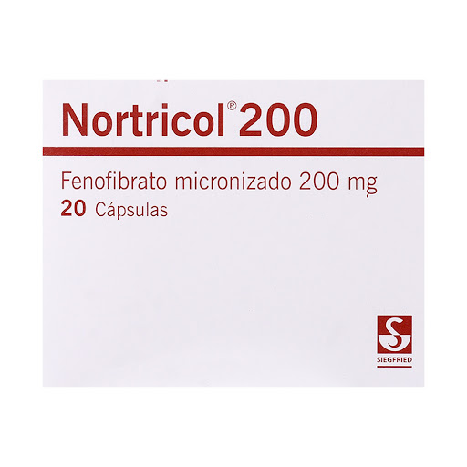 Nortricol Fenofibrato Micronizado 200 mg Siegfried Caja x 20 Cápsulas