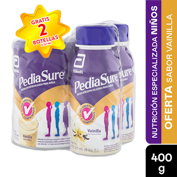 Pediasure Vainilla x 400 gr + Botella Vainilla 237 ml x 2 und undefined