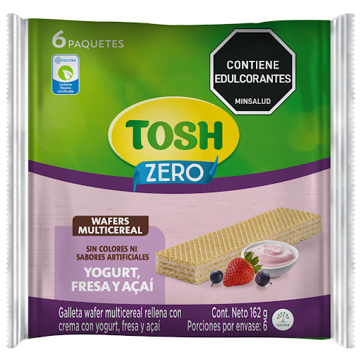 Galleta Tosh Wafer Fresa Acai Bolsa x 6 und