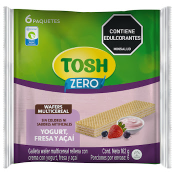 Galleta Tosh Wafer Fresa Acai Bolsa x 6 und  