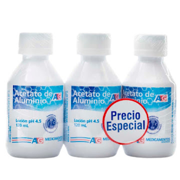 Acetato De Aluminio Ag pH 4.5 Frasco 120 ml x 3 und  
