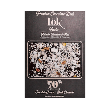 Barra de Chocolate Lök   70% Almendras Mani x 250 gr 