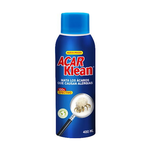 Acar Klean Líquido Aerosol Spray Frasco x 400 ml Antiácaros. Deje actuar durante 10 minutos.