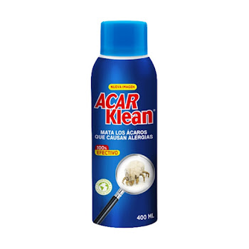 Acar Klean Líquido Aerosol Spray Frasco x 400 ml Antiácaros. Deje actuar durante 10 minutos.  