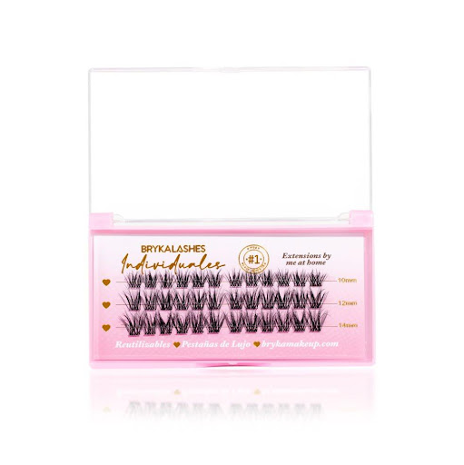Pestañas Postizas Individuales Fluff 01 -3 Líneas Bryka Caja x 36 und Nuestro paquete contiene 3 líneas con 36 puntos reutilizables, 10 mm, 12 mm y 14 mm en un rizo D, puedes seleccionar la longitud de pestañas que prefieras entre un rango que va desde corto hasta largo