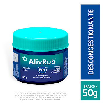 Aliv Rub Ungüento Tópico Alcanfor + Mentol + Eucalipto MK Frasco x 50 gr  
