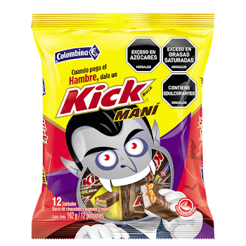 Barra Chocolate Kick   Mani Bolsa x 12 und 