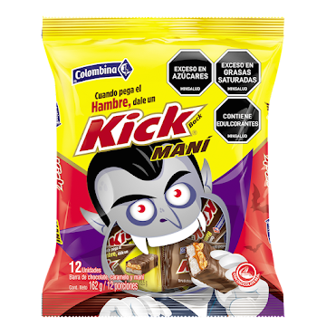Barra Chocolate Kick   Mani Bolsa x 12 und 