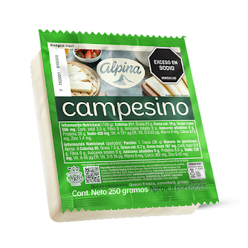 Queso Alpina Campesino Fresco Semiduro Graso x 250 gr  