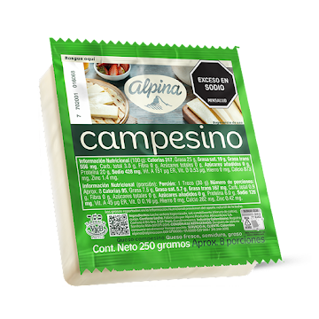 Queso Alpina Campesino Fresco Semiduro Graso x 250 gr  