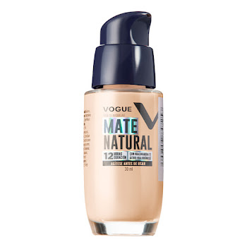 Base Líquida Vogue Mate Natural Tono Crema En Vidrio x 30 ml  