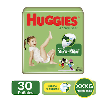 Pañales Huggies Active Sec Etapa 6/XXXG x 30 und  