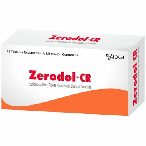 ZERODOL CR 200MG TABLETAS CAJA X 10 TAB IPCA ACECLOFENACO             