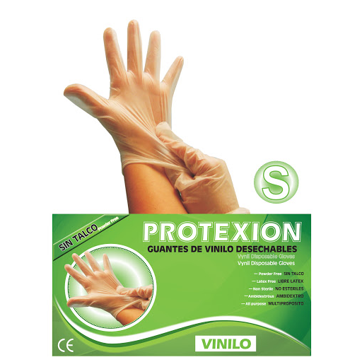 Guantes De Vinilo Protexion Desechables Talla S x 100 und