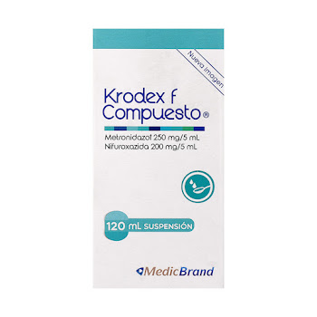 Krodex F Compuesto Metronidazol + Nifuroxazida 250mg/200mg Medicbrand Frasco x 120 ml  