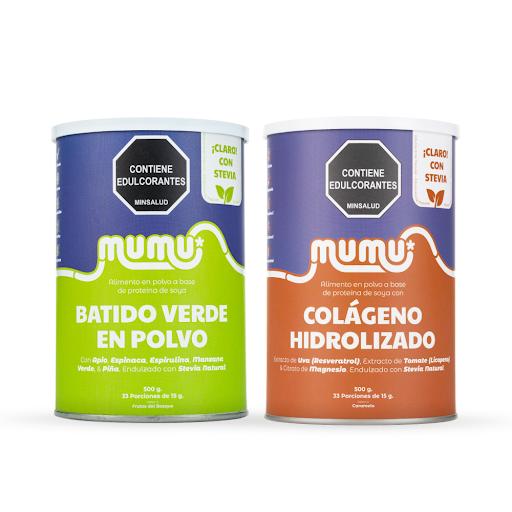 Combo Glow Up (Caramelo) Mumu Tarro x 500 gr Colágeno Hidrolizado Sabor Caramelo + Batido Verde en Polvo

Una combinación llena de vitaminas que harán que proyectes bienestar de adentro hacia afuera.
