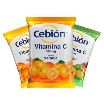 Vitamina C 500 mg Cebión P&g Sabor Surtido Paquete x 36 Tabletas Masticables  