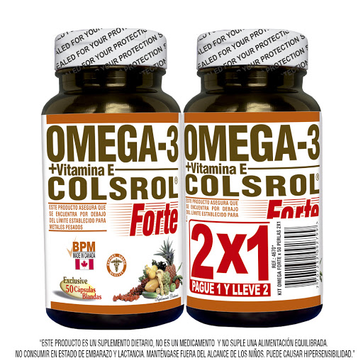 Colsrol Forte Omega 3 + Vitamina E Natural Freshly Frasco 50 Cápsulas x 2 und