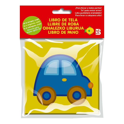 Coche. Libro De Tela Ballon Libro x 1.0 COCHE (LIBRO DE TELA)  Al pasar las páginas de estos libros de tela, el bebe estimula sus sentidos gracias a los vivos colores y el material crujiente dentro de la tela. La cinta permite sujetar los l