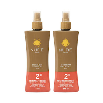 Oferta Bronceador NUDE Tanning Oil Coco SPF FPS 2 x120Ml Pr.Esp.x2Und    