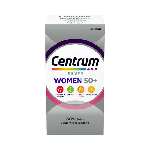 Centrum Silver Women 50+ Vitamina D3 + Ácido Ascórbico 800ui/150mg Haleon Caja x 60 Tabletas