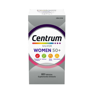 Centrum Silver Women 50+ Vitamina D3 + Ácido Ascórbico 800ui/150mg Haleon Caja x 60 Tabletas  
