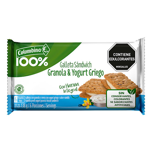 Galletas Colombina Sandwich Grandola Yogurt Griego x 138 gr