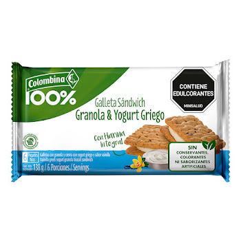 Galletas Colombina Sandwich Grandola Yogurt Griego x 138 gr  
