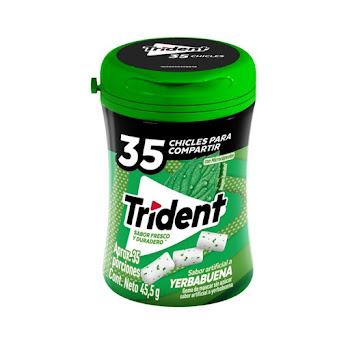 Goma de Mascar Trident Yerbabuena Botella x 45.5 gr  