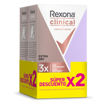 Desodorante Rexona Clinical Extra Dry Barra 91 gr Pack x 2 und  