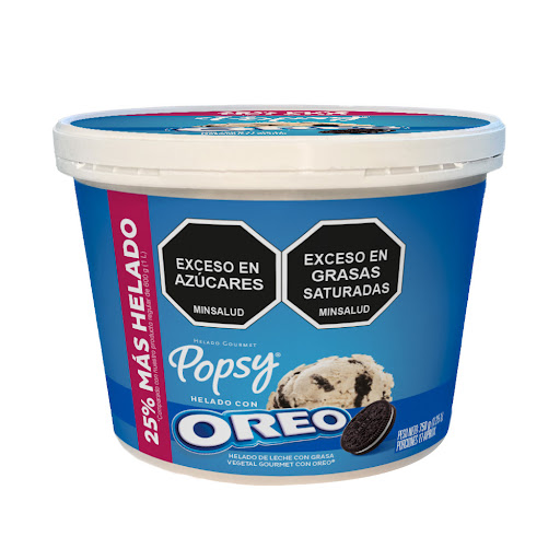 Helado Popsy Oreo Extra Contenido&nbsp;Envase x&nbsp;1&nbsp;Lt