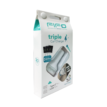 //Cargador Triple Fifo 2 Usb x 1 und  