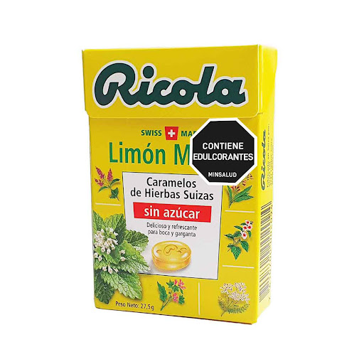 Dulces Ricola Limon Menta Sin Azúcar Caja x 27.5 g