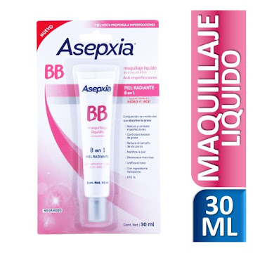 Maquillaje Líquido Asepxia BB Autoajustable x 30 gr  