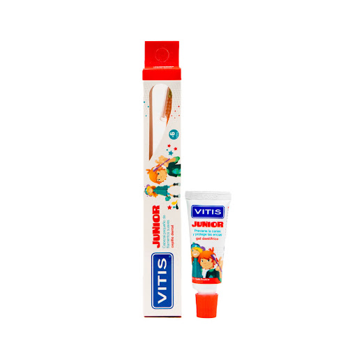 Cepillo Dental Vitis   Junior x 1 und + Crema Dental Vitis Junior x 15 ml