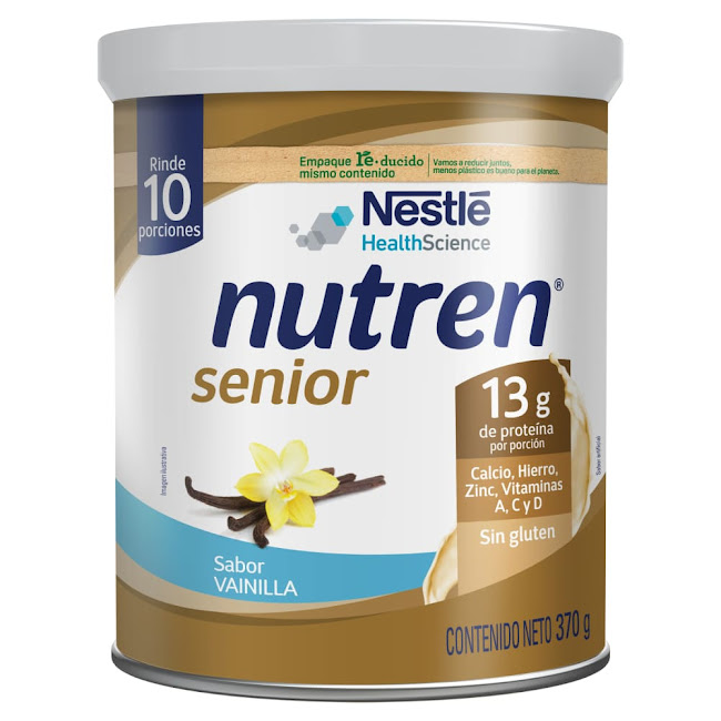 Alimento En Polvo Nutren Senior Nestle Sabor A Vainilla x 370 gr  